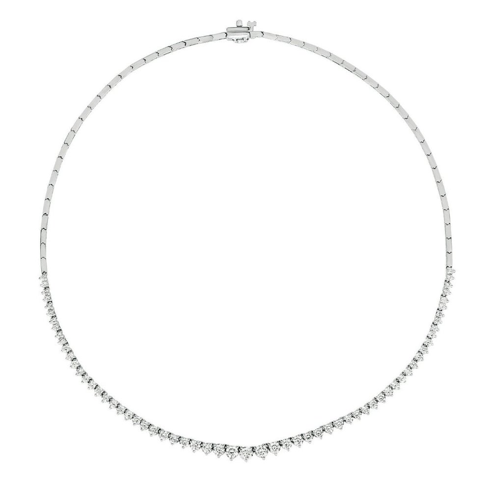 2.15 Carat Natural Diamond 3 Prong Necklace 14K White Gold 16''